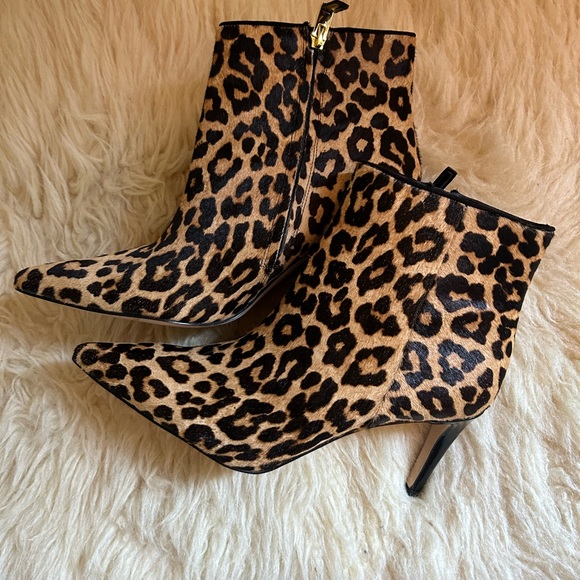 Sam Edelman Animal print Genuine Calf hide Ankle boots Stiletto Heel - Picture 1 of 14